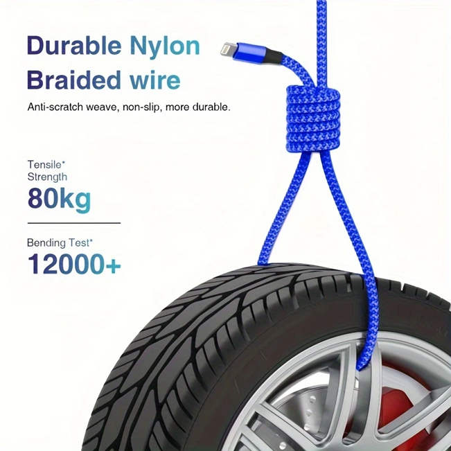 Nylon Braided i-Phone Cable 2mtr