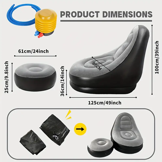 Inflatable Seat with Footrest