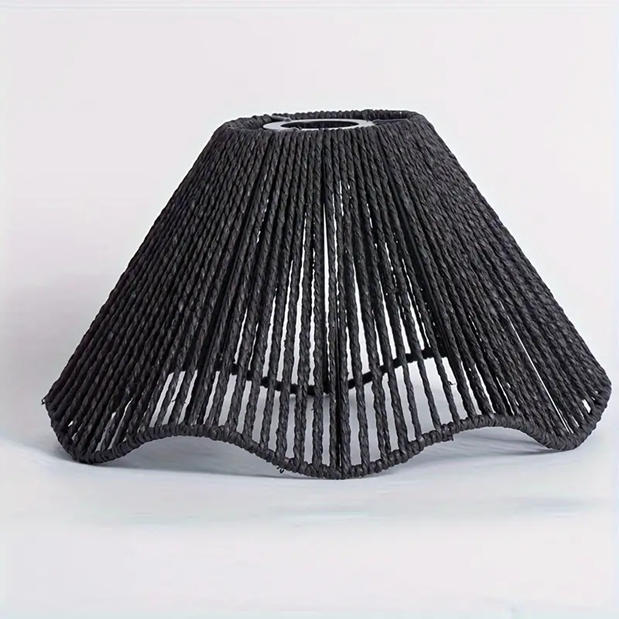 Art Deco Hand-Woven Linen Pendant Light Shade