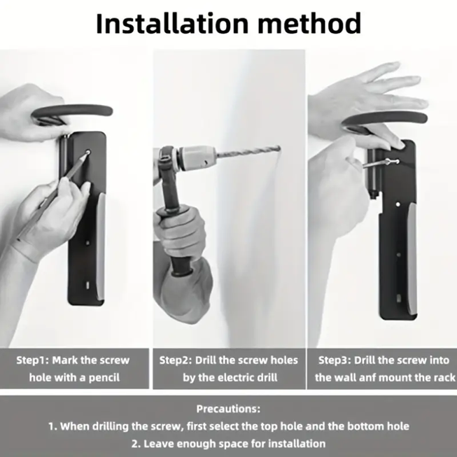 Heavy-Duty Iron Bike Wall Mount Rack with 360° Rotatable Hook