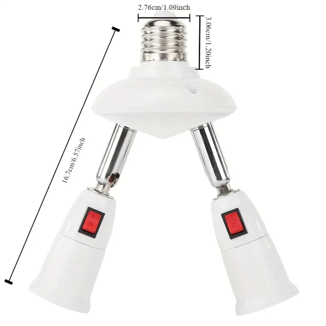 2 arm LED Light Bulb Splitter (screw in)