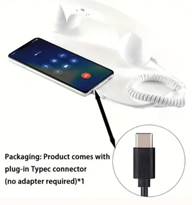 Corded phone handset