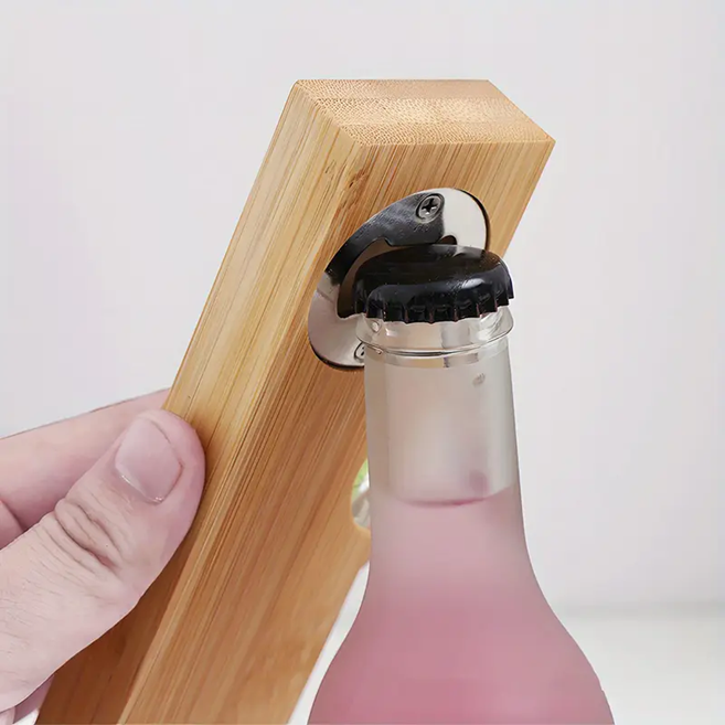 Wooden Level with Bottle 0pener
