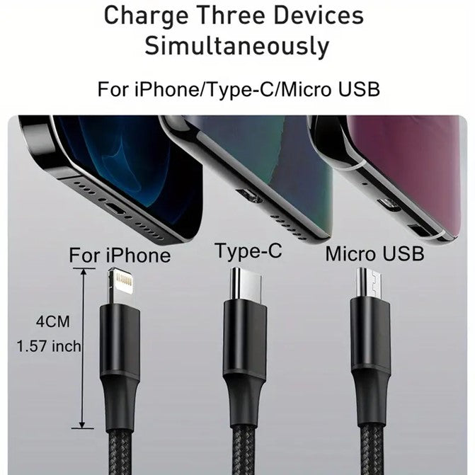 3 in 1 USB Charging Cable