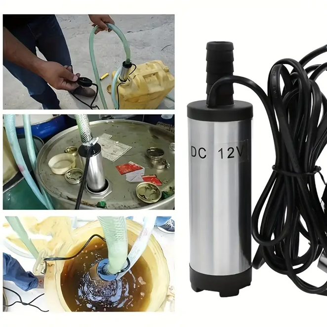 12V DC Submersible Portable Oil & Water Pump