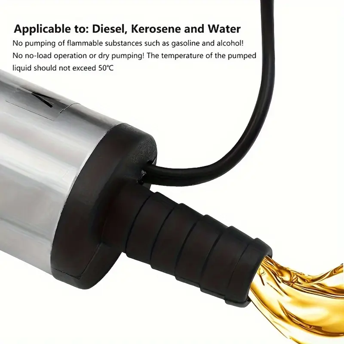 12V DC Submersible Portable Oil & Water Pump