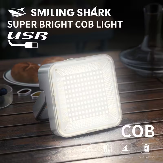 Smiling Shark Portable LED Camping Light with USB Power Bank