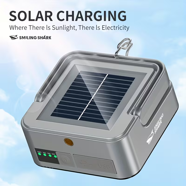 Smiling Shark Portable LED Camping Light with USB Power Bank