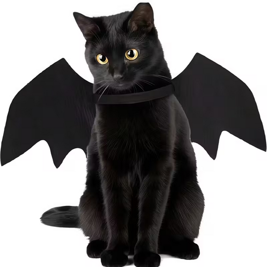 Adjustable Black Bat Wings for Cats and Small Dogs