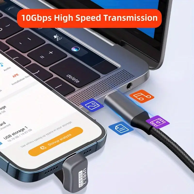 U-Shaped USB-C to USB-C 2MTR 100W Fast Charging