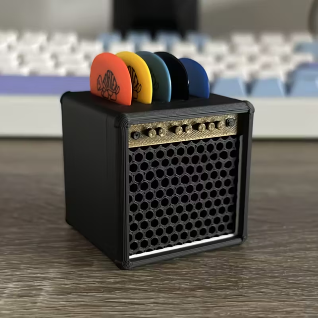 Guitar Pick Holder with Five Colour Picks,