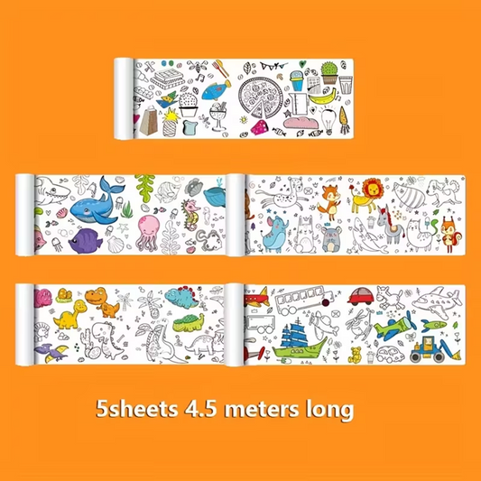 5 Rolls of Super Long Coloring Pages