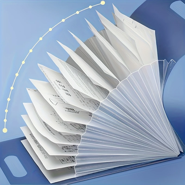 Blue 13-Pocket Expanding File Folder