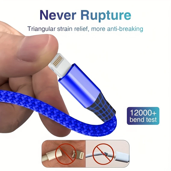 Nylon Braided i-Phone Cable 2mtr