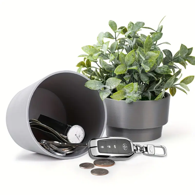 Flower Pot With Hidden Compartment