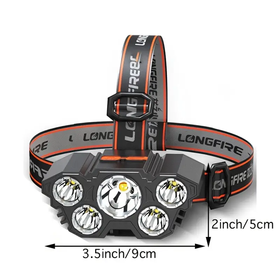 Rechargeable 5 LED Headlamp