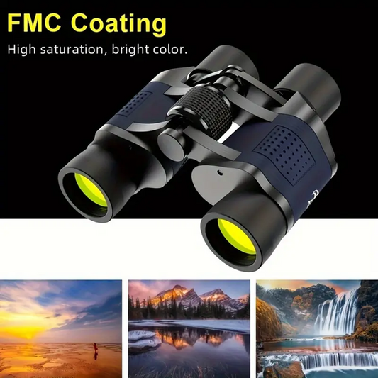 High-Powered Binoculars With BAK4 Prism Optics -  With Storage Bag