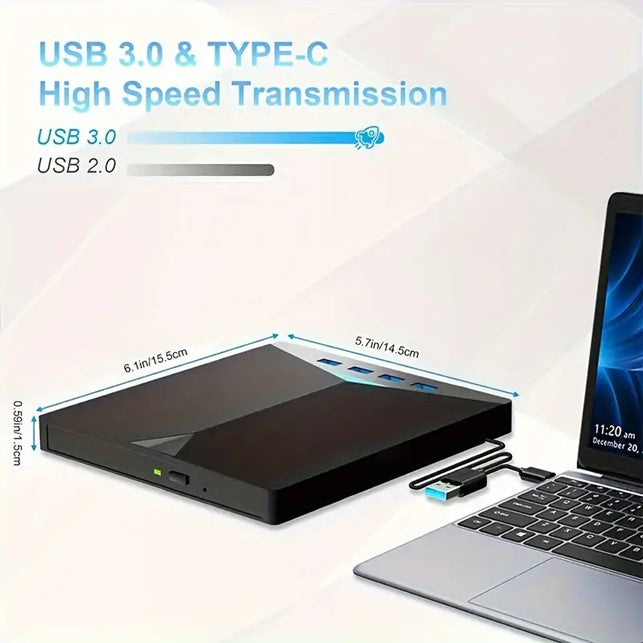 7-in-1 USB 3.0 Portable CD/DVD Drive