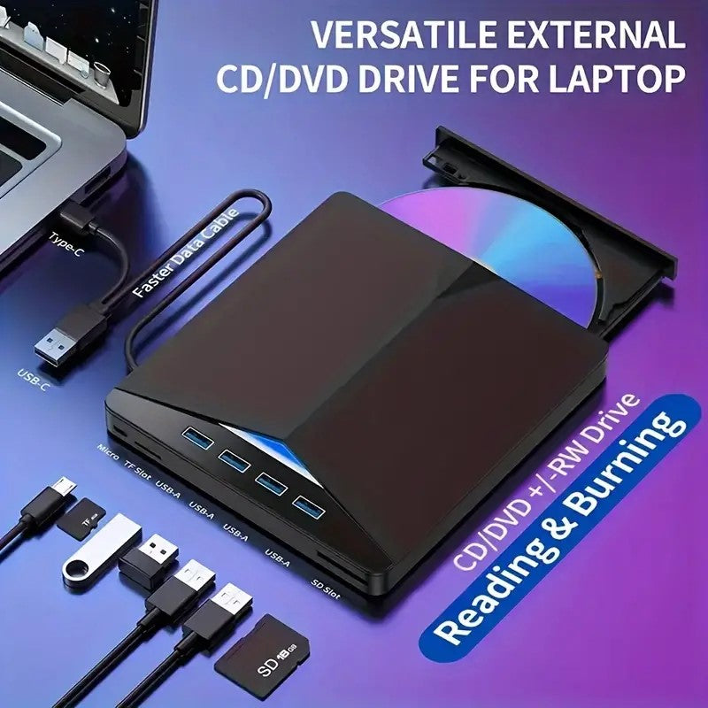 7-in-1 USB 3.0 Portable CD/DVD Drive