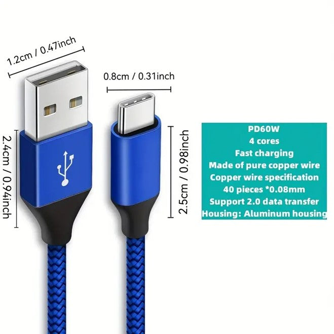 Nylon Braided USB-C Fast Charging Cable