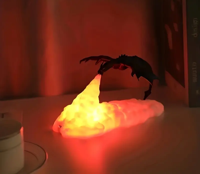 3D Fire Dragon Night Light