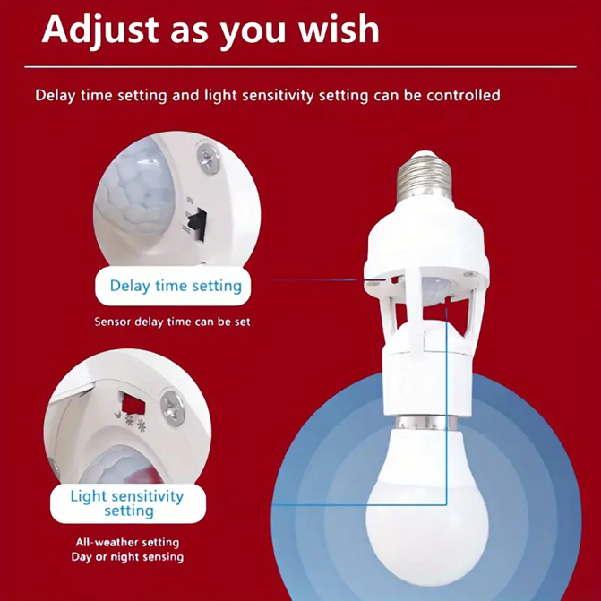 360° PIR Motion Sensor Light Socket