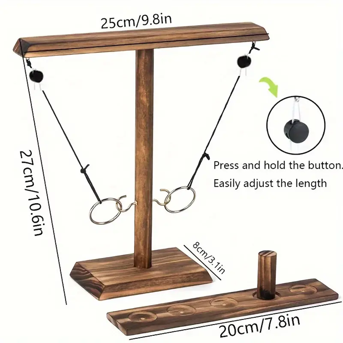 Wooden Hook And Toss Ring Game Set