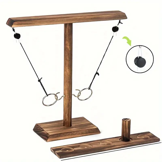 Wooden Hook And Toss Ring Game Set