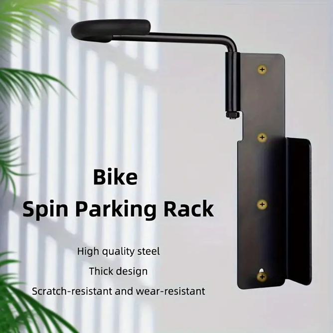 Heavy-Duty Iron Bike Wall Mount Rack with 360° Rotatable Hook