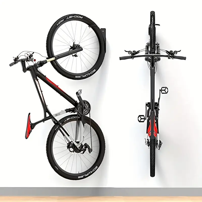 Heavy-Duty Iron Bike Wall Mount Rack with 360° Rotatable Hook