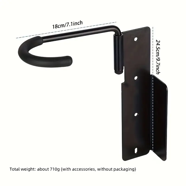 Heavy-Duty Iron Bike Wall Mount Rack with 360° Rotatable Hook