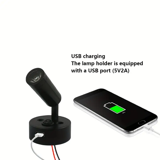 Bedside Reading LED Rotating Spotlight