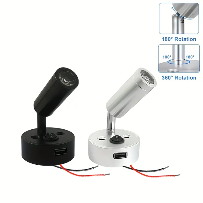 Bedside Reading LED Rotating Spotlight